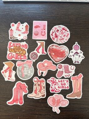 Pink Disco Cowboy Sticker Pack of 15
